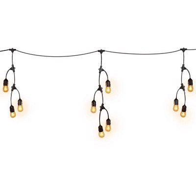 12 ft Warm White LED Outdoor String Lights with Clear Bulbs