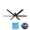 Hunter 72" Solaria Ceiling Fan Matte Black Finish - 6 Blades, DC Motor, Light Kit Included, Damp Rated for Outdoor Use - 2 of 4
