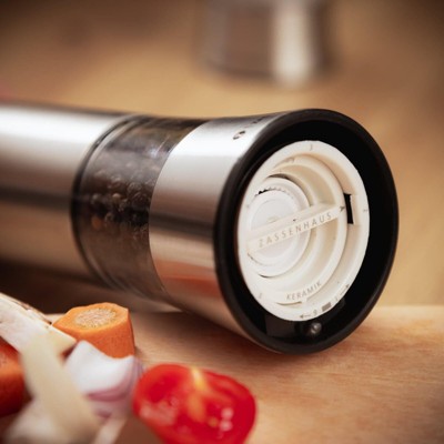 Gera Stainless Steel and Acrylic Electric Salt Mill with LED Light