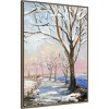 Amanti Art 28"x38" Lakeside in Winter by Sandra Lafrate Framed Canvas Wall Art Print - 2 of 4