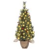 ODK 3Ft Small Christmas Tree, Xmas Tree, with Pine Cones, Red Berries, Office Mini Burlap Potted Artificial Christmas Tree for Desktop - 2 of 4