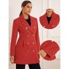 Allegra K Women's Winter Overcoat Notch Lapel Double Breasted Coats - 2 of 4