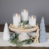 Northlight LED Flameless Flickering Snowy Woodland Glass Christmas Pillar Candles - 6" - Set of 3 - 2 of 4