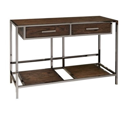 Modern Style Sofa Table Brown/Silver - HomeFare