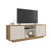 NicBex Modern TV Stand with Patterned Doors and Storage Media Console Entertainment Center for Living Room, Bedroom, Black, Oak - 2 of 4