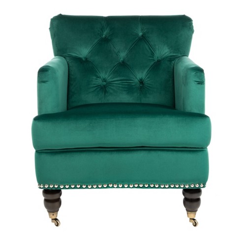 Colin Tufted Club Chair Emerald Espresso Safavieh Target