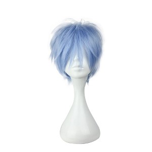Unique Bargains Women's Straight Hair Wigs with Wig Cap 13" Haze Blue - 1 of 4