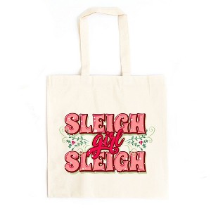 City Creek Prints Sleigh Girl Sleigh Canvas Tote Bag - 15x16 - Natural - 1 of 2