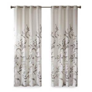 DSVIMOY Curtain Panels, Burnout Printed Curtain Panel for Living Room, Bedroom, Grey, 84"*50"*0.13" - 1 of 4