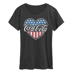 Women's - Coca-Cola - USA Heart Short Sleeve Graphic T-Shirt - 1 of 4