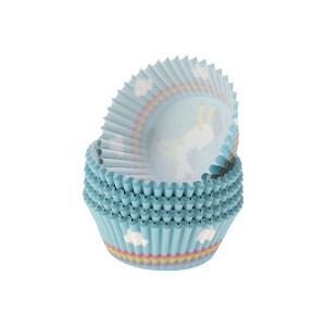Unique Bargains Disposable Baking Cups Greaseproof Paper Multicolor 1.89"x1.18" 100 Pcs - 1 of 4