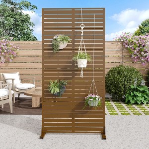 PexFix 72 in. x 35 in. Outdoor Privacy Rectangle Screen Galvanized Steel Panel Divider in Brown - 1 of 4