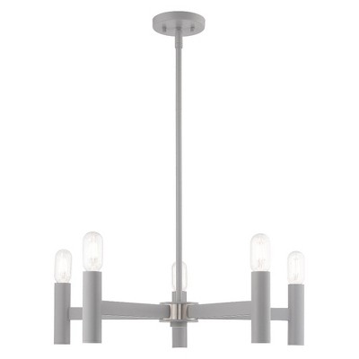 Livex Lighting Copenhagen 5 - Light Chandelier in  Nordic Gray