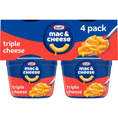 Kraft Triple Cheese Mac And Cheese Cups Easy Microwavable Dinner -  8.2oz/4ct : Target