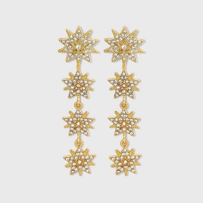 SUGARFIX by BaubleBar Starburst Drop Earrings - Metallic Gold
