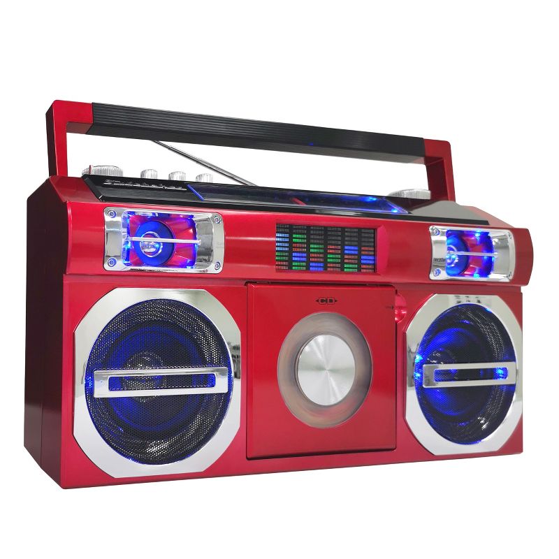 Studebaker SB2145 80's Retro Street Portable Bluetooth Boombox with FM Radio, CD Player, LED EQ and 10 Watts RMS Power, 2 of 6