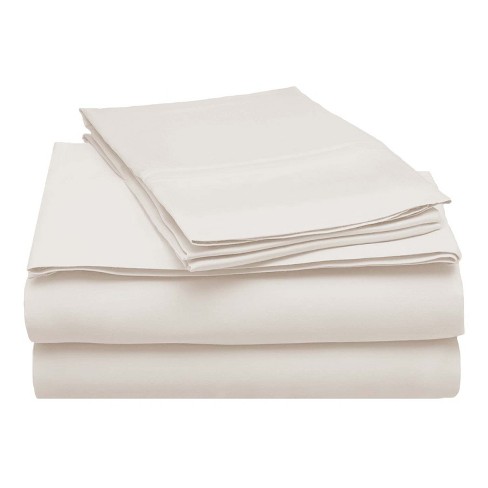 Soft 300-thread Count Solid Deep-pocket Sheet Set, Queen, Ivory - Blue ...