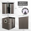 Coolbibila Outdoor Storage Shed With Window, 6Ft X 5Ft  Storage Sheds Metal With Weatherproof Design, Tool Sheds With Pad-Lockable Sliding Doors - 4 of 4