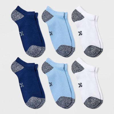 Kids' 6pk No Show Socks - All In Motion™ Blue/White