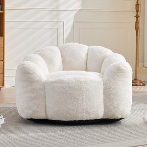Airsurfer Lotus Style Compression Sofa Adult Bean Bag with Pull Ring in Pink Plush, 43.7 x 39.76 x 26.77 inches, No Installation Required - 1 of 4