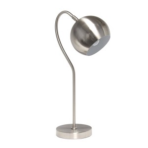 Mid century Curved Table Lamp With Dome Shade Brushed Nickel Lalia Home Bedroom Accent Ul Listed Target