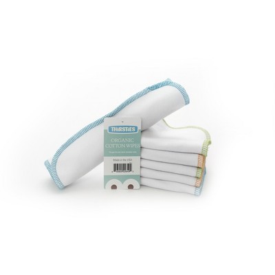 Image of Thirsties | Organic cotton Wipes Pack of 6 - White, Wipes