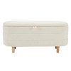 Elegant Upholstered Fabric Storage Ottoman Bench with Wood Legs, Storage Bench for Bedroom, Living Room-Maison Boucle - 4 of 4