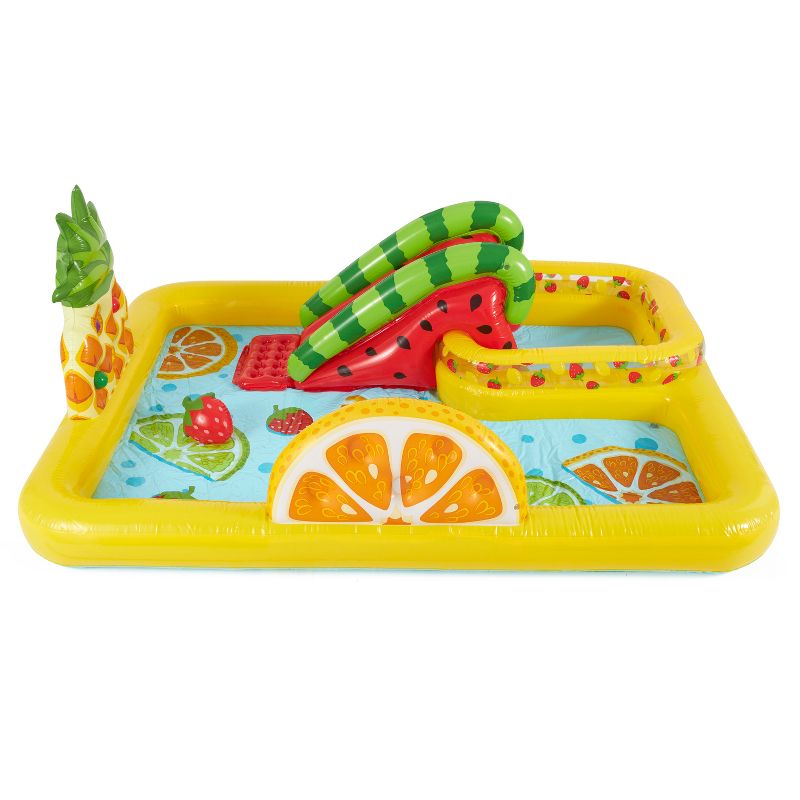 Intex Fun 'N Fruity Outdoor Inflatable Kiddie Pool Play Center with Water Slide, 4 of 7