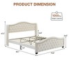 Homhougo Velvet King Bed Frame with Headboard Footboard Heavy Duty Metal Platform Beige - 2 of 4