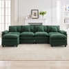 HYLEORY Chenille Fabric Pillow Top Arm U-Shaped Sectional Sofa , Indoor Convertible Modular Sectional Sofa Set with 2 Ottomans for Living Room - 2 of 4
