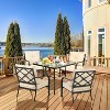 2 Pieces Patio Dining Chairs with Steel Frame, Thick and Soft Cushions - 3 of 3