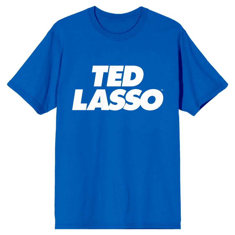 Ted Lasso White Title Men's Royal Blue T-shirt, 1 of 3