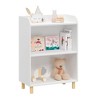3-Tier Kids Bookshelf,  Wood Bookcase Organizer, Low/High Toddler Bookcase Storage Cabinet for Playroom, Bedroom, Living Room, Nursery, White - 4 of 4