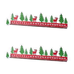 Metal Holiday Countdown Calendar Deer Accent Christmas Sign – Set of 2 by Melrose - 1 of 3