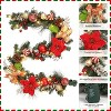 TackView 6 Ft Christmas Garland, Pre-Lit Xmas Garland With 20 Lights, Xmas Garland for Mantel Table Porch, Red Gold - 3 of 4