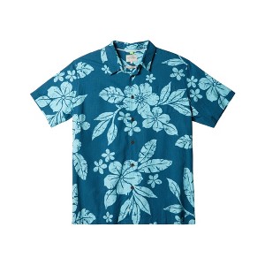 Quiksilver Mens Aqua Flower Button Up Shirt - 1 of 1