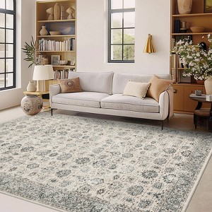 Machine Washable Non-Slip Rubberback Runner Modern Abstract Geometric Print Carpet Traditional Area Rug for Hallway,Bedroom,Living Room - 1 of 4
