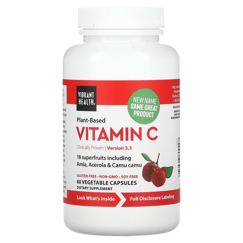 Vibrant Health Plant-Based Vitamin C, 60 Vegetable Capsules, 1 of 4
