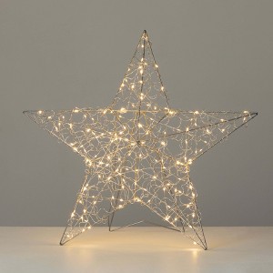 31.5"H Sullivans Christmas Silver Lighted Star With Stand, Indoor Christmas Decor - 1 of 4