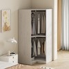 Wooden Polygon Corner Wardrobe with Shelves, Clothing Armoire with Hanging Rod 4B - ModernLuxe - 2 of 4