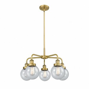 Beacon - 5 Light Stem Hung Chandelier In Art Deco Style-15.13 Inches Tall and 24 Inches Wide - 1 of 1