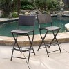 Gulches Set of 2 Outdoor Wicker Barstools ¨C Faux Rattan Foldable Patio Chairs with Footrest, Multibrown - 4 of 4