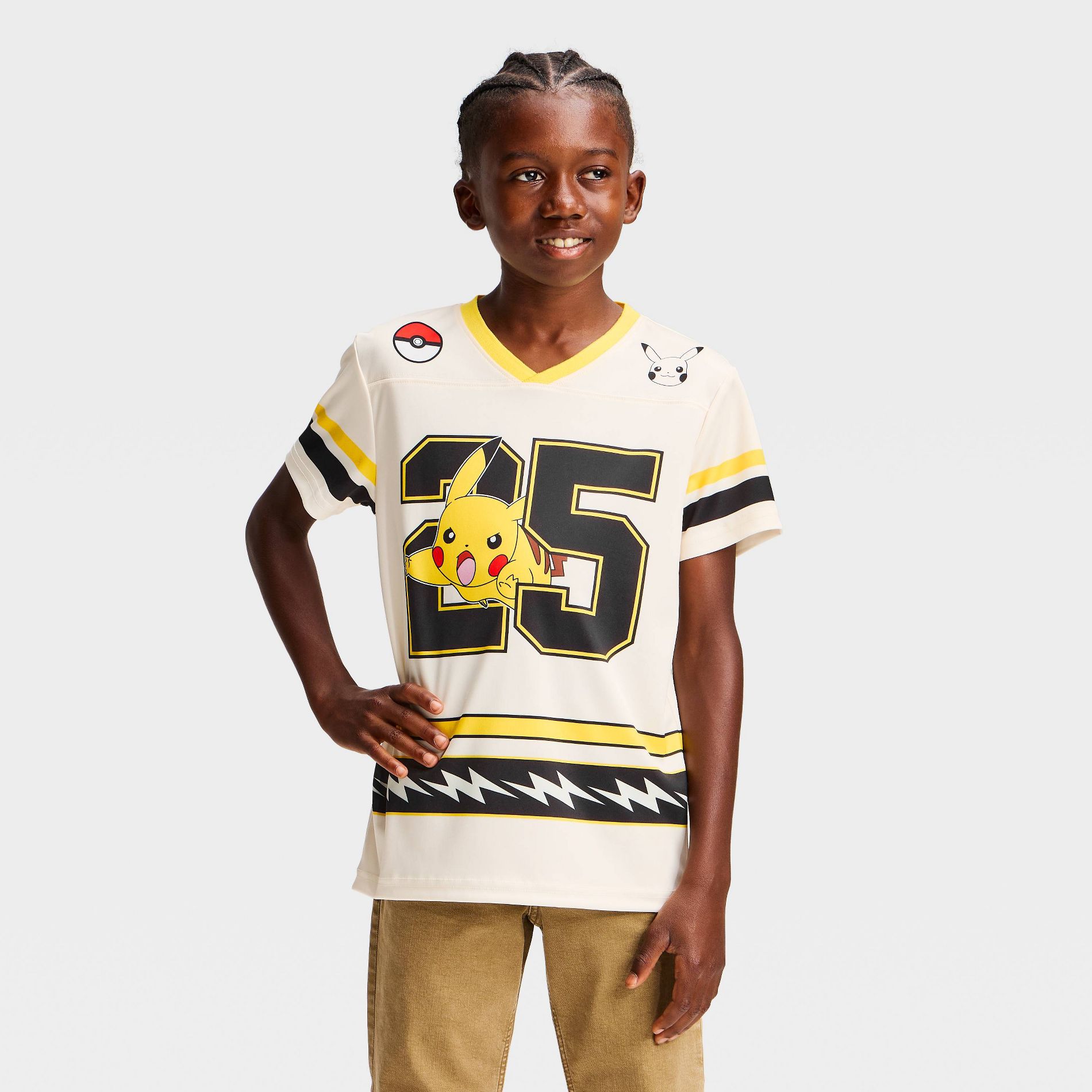 Boys' Pokemon Pikachu Short Sleeve Jersey - Yellow
