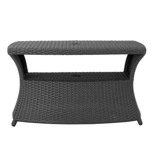 Berkeley Rectangle Wicker Side Table Gray Christopher Knight Home Target