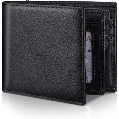 Paaaawaters Mens Genuine Leather Bifold RFID Blocking Wallet with 14 Card Slots