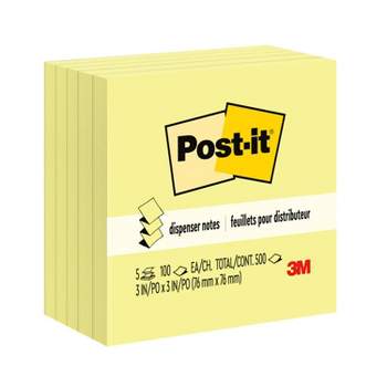 Post-it 5pk 3" x 3" Pop-up Notes 100 Sheets/Pad - Canary Yellow