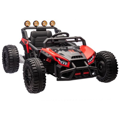 24V Ride On UTV,130W Electric Powered UTV with Remote Control,Spring Suspension,LED Light, 4 Shock Absorbers,Music,UTV for Kids