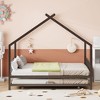Full/Twin Size House-Shaped Metal Platform Bed Frame with Twin Size Trundle Bed/ Drawers 4S -ModernLuxe - 2 of 4