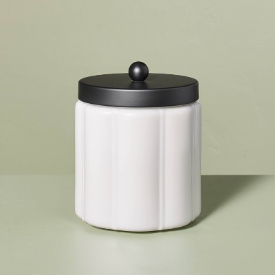 Milk Glass Bath Canister with Metal Lid - Hearth & Hand™ with Magnolia