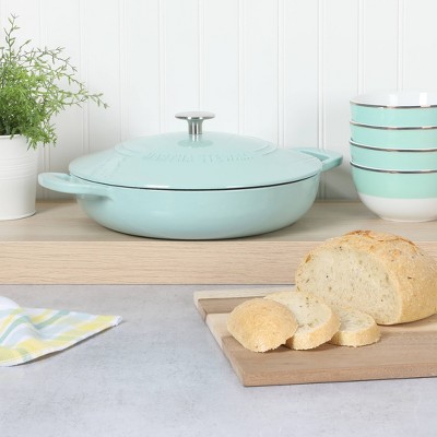 Martha Blue 3.5-Quart Enameled Cast Iron Dutch Oven Braiser